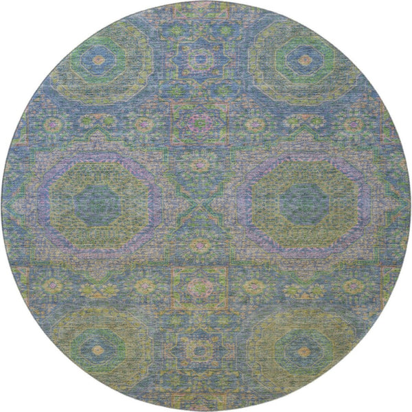 HomeRoots 8' X 10' Vibrant Medallion Washable Area Rug with UV Protection - Ideal for Homes with Kids & Pets 708209
