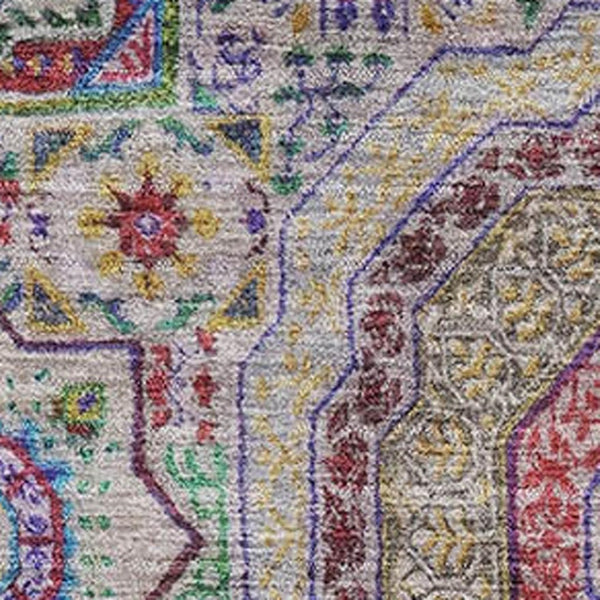 HomeRoots 5' X 8' Colorful Medallion Washable Area Rug with UV Protection - Durable & Stylish for Any Room 708225