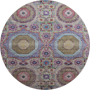 HomeRoots 8' X 10' Vibrant Purple, Teal & Red Medallion Area Rug – Washable, Stain-Resistant & UV Protected! 708227