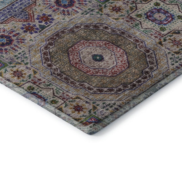 HomeRoots 8' X 10' Vibrant Purple, Teal & Red Medallion Area Rug – Washable, Stain-Resistant & UV Protected! 708227