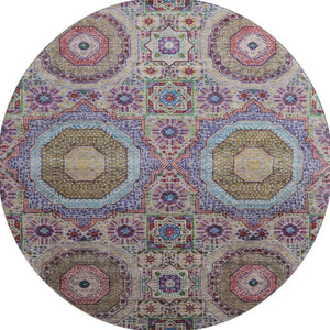 HomeRoots 8' X 10' Vibrant Purple, Teal & Red Medallion Area Rug – Washable, Stain-Resistant & UV Protected! 708227