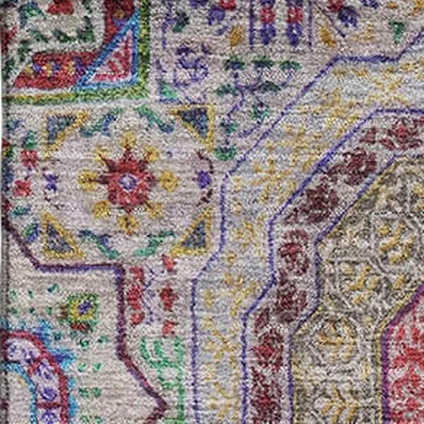 HomeRoots 9' X 12' Colorful Medallion Washable Area Rug - UV Protected, Non-Slip & Ideal for Family Spaces 708228