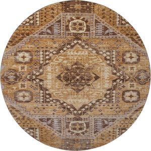 HomeRoots 8' X 10' Copper Beige & Gray Diamond Area Rug - Durable, Washable, UV Protected for Everyday Living 708251