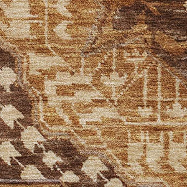 HomeRoots 9' X 12' Copper Beige and Gray Diamond Washable Area Rug with UV Protection for Busy Homes 708252