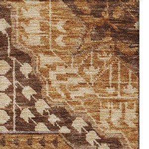 HomeRoots 10' X 14' Copper Beige & Gray Diamond Area Rug – Durable, Washable, UV Protected for Busy Homes 708253