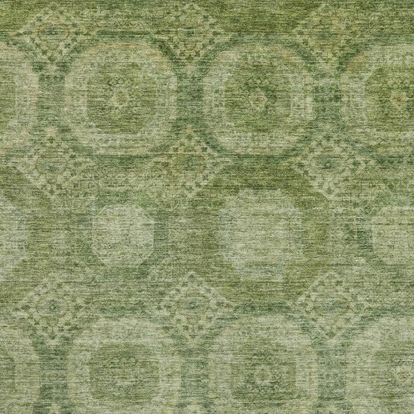 HomeRoots 5' X 8' Artichoke Green & Sage Abstract Geometric Area Rug – Durable, Washable & UV Resistant Design 708261