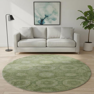 HomeRoots 8' X 10' Contemporary Artichoke Green Area Rug with Stain Resistance & UV Protection for Homes 708263