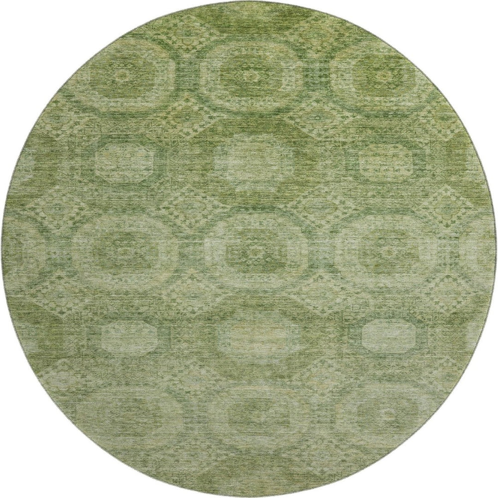 HomeRoots 8' X 10' Contemporary Artichoke Green Area Rug with Stain Resistance & UV Protection for Homes 708263