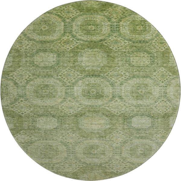 HomeRoots 8' X 10' Contemporary Artichoke Green Area Rug with Stain Resistance & UV Protection for Homes 708263