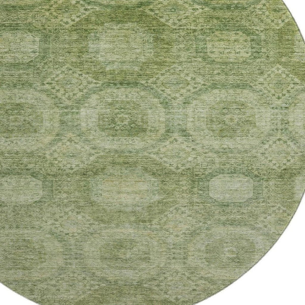 HomeRoots 8' X 10' Contemporary Artichoke Green Area Rug with Stain Resistance & UV Protection for Homes 708263