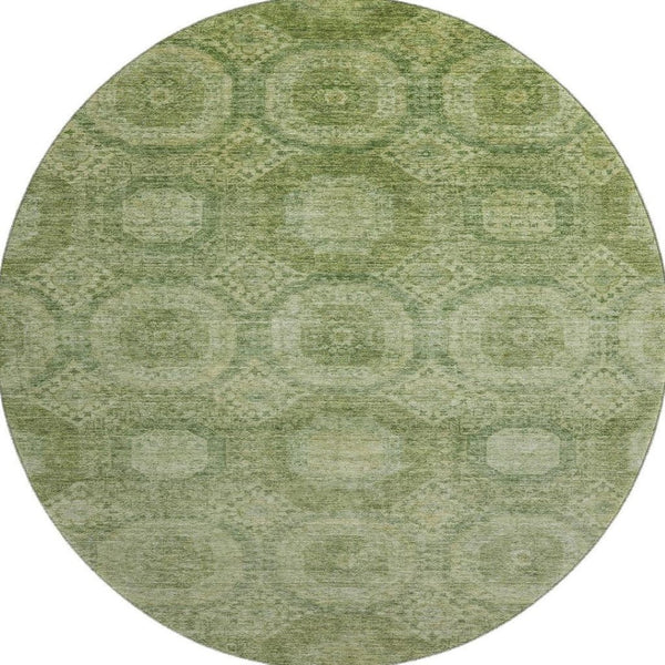 HomeRoots 8' X 10' Contemporary Artichoke Green Area Rug with Stain Resistance & UV Protection for Homes 708263