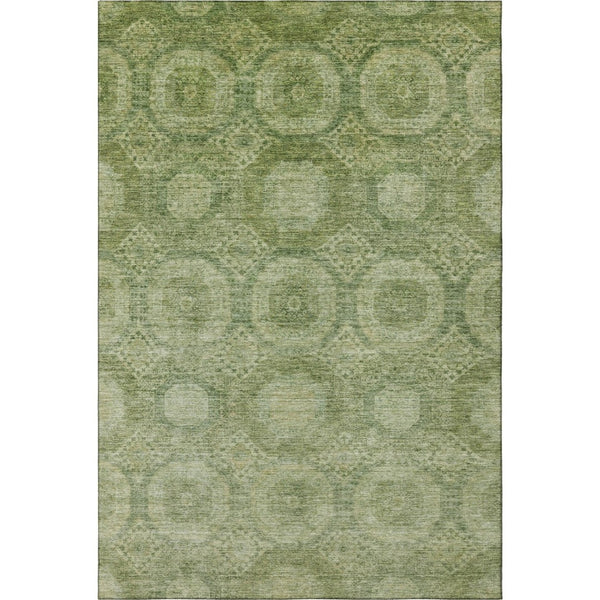 HomeRoots 10' Abstract Geometric Washable Area Rug in Artichoke Green & Sage – UV Resistant & Durable Design 708265