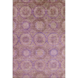 HomeRoots 5' X 8' Washable Blush & Purple Abstract Geometric Area Rug - Durable, UV-Protected & Stylish Design 708267