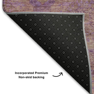 HomeRoots 5' X 8' Washable Blush & Purple Abstract Geometric Area Rug - Durable, UV-Protected & Stylish Design 708267