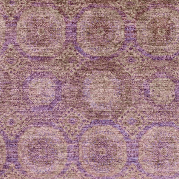 HomeRoots 5' X 8' Washable Blush & Purple Abstract Geometric Area Rug - Durable, UV-Protected & Stylish Design 708267