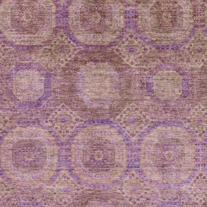 HomeRoots 8' Blush and Purple Abstract Geometric Washable Round Rug – Stylish, Durable, UV & Stain Resistant! 708268