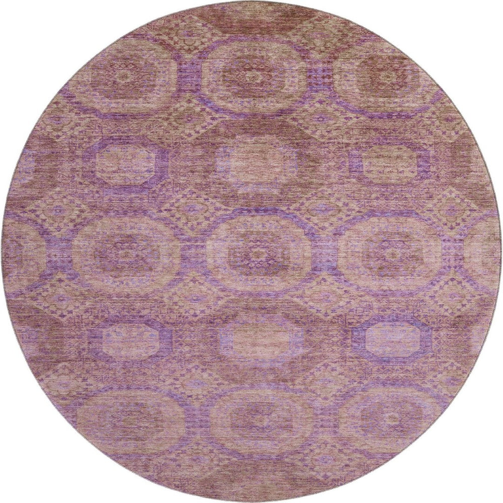 HomeRoots 8' X 10' Washable Blush & Purple Geometric Area Rug – Soft, Durable, UV-Protected for Busy Homes 708269