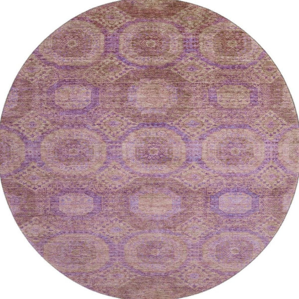 HomeRoots 8' X 10' Washable Blush & Purple Geometric Area Rug – Soft, Durable, UV-Protected for Busy Homes 708269