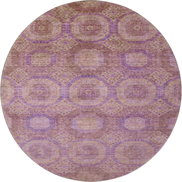 HomeRoots 8' X 10' Washable Blush & Purple Geometric Area Rug – Soft, Durable, UV-Protected for Busy Homes 708269