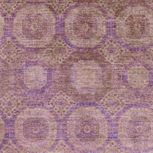 HomeRoots 9' X 12' Modern Blush & Purple Abstract Geometric Area Rug - Washable, Stain-Resistant, UV Safe! 708270