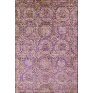 HomeRoots 9' X 12' Modern Blush & Purple Abstract Geometric Area Rug - Washable, Stain-Resistant, UV Safe! 708270