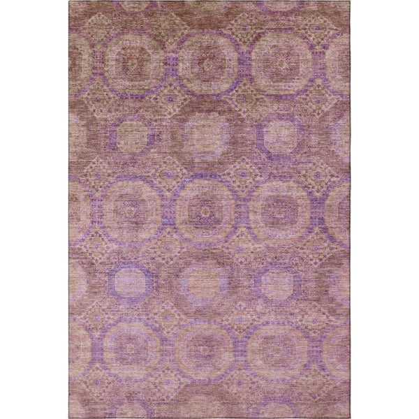 HomeRoots 9' X 12' Modern Blush & Purple Abstract Geometric Area Rug - Washable, Stain-Resistant, UV Safe! 708270