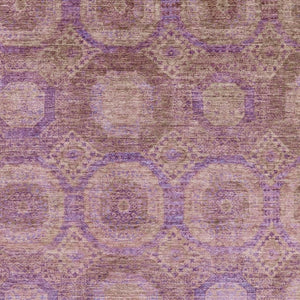 HomeRoots 10' Blush and Purple Abstract Geometric Area Rug - Washable, UV Protected, Stylish & Durable Design 708271