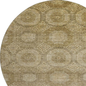 HomeRoots 8' X 10' Washable Brown & Beige Abstract Geometric Area Rug with UV Protection for Modern Spaces 708275