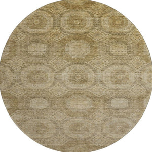 HomeRoots 8' X 10' Washable Brown & Beige Abstract Geometric Area Rug with UV Protection for Modern Spaces 708275