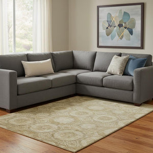 HomeRoots 9' X 12' Abstract Geometric Area Rug in Brown & Beige – Washable, UV Protected, Stain Resistant Design 708276