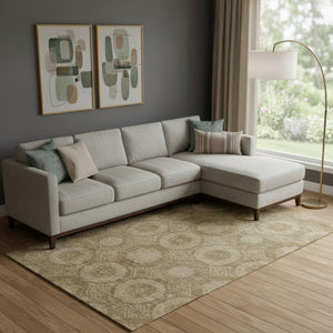 HomeRoots 10' Brown and Beige Abstract Geometric Area Rug - Washable, UV Protected, Non-Slip, Durable Design 708277