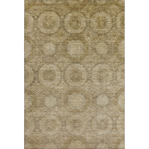 HomeRoots 10' Brown and Beige Abstract Geometric Area Rug - Washable, UV Protected, Non-Slip, Durable Design 708277