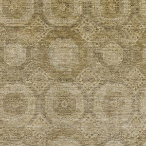 HomeRoots 10' Brown and Beige Abstract Geometric Area Rug - Washable, UV Protected, Non-Slip, Durable Design 708277