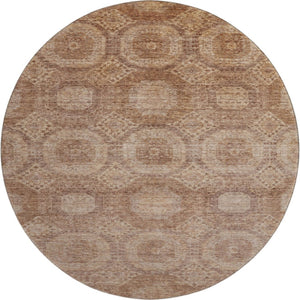 HomeRoots 8' X 10' Copper & Beige Abstract Geometric Area Rug - Washable, UV-Protected, Durable Design for Homes 708281