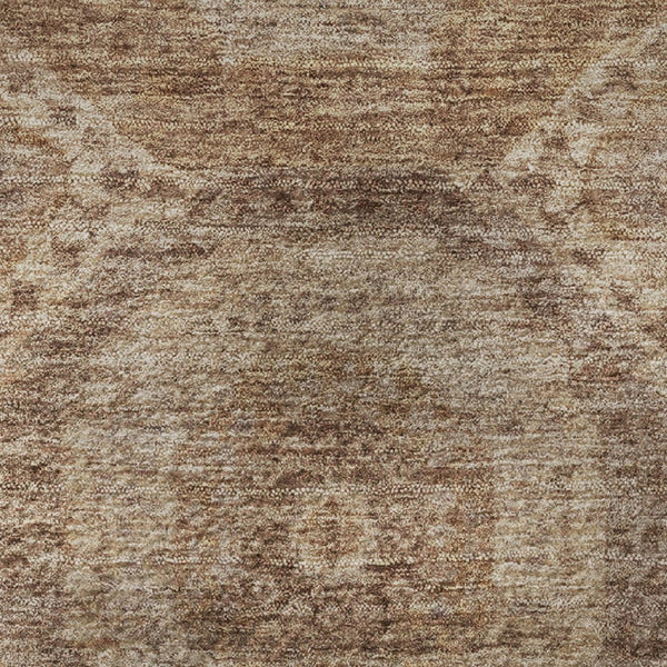 HomeRoots 8' X 10' Copper & Beige Abstract Geometric Area Rug - Washable, UV-Protected, Durable Design for Homes 708281