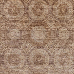 HomeRoots 9' X 12' Copper and Beige Abstract Geometric Area Rug - Washable, UV Protected, Soft Polyester Comfort 708282