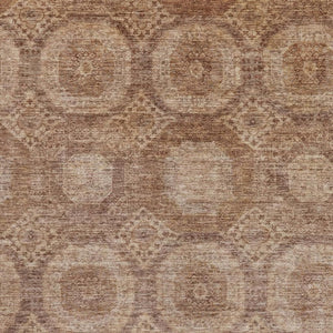 HomeRoots 10' X 14' Copper & Beige Abstract Geometric Area Rug - Washable, UV Protected, & Stain-Resistant Decor 708283