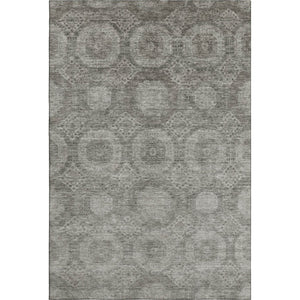HomeRoots 5' X 8' Modern Pewter & Gray Geometric Area Rug - Washable, Stain Resistant, UV Protected Design 708285