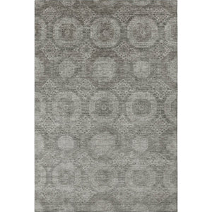 HomeRoots 5' X 8' Modern Pewter & Gray Geometric Area Rug - Washable, Stain Resistant, UV Protected Design 708285