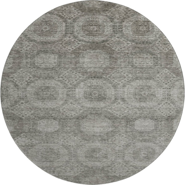 HomeRoots 8' X 10' Stylish Pewter and Gray Abstract Washable Area Rug with UV Protection for Modern Homes 708287