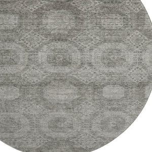 HomeRoots 8' X 10' Stylish Pewter and Gray Abstract Washable Area Rug with UV Protection for Modern Homes 708287