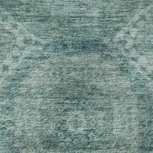 HomeRoots 8' X 10' Teal Aqua Abstract Geometric Washable Area Rug - Stain Resistant & UV Protected Design 708293