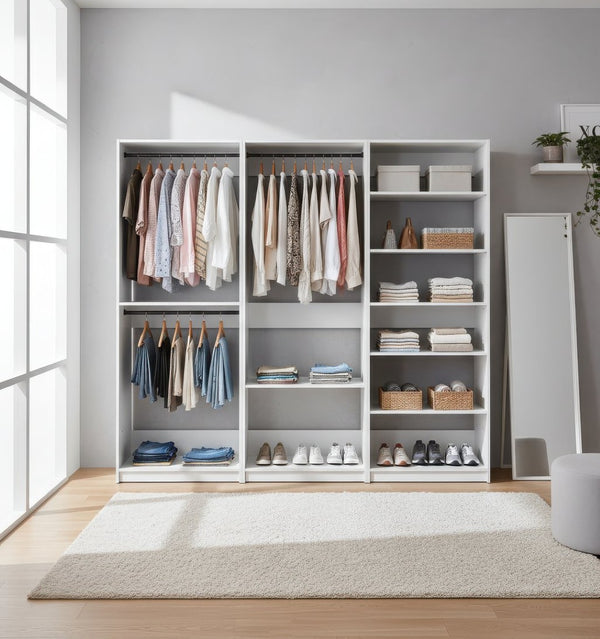 English Elm Prosper Freestanding Wood Closet System - Stylish, Modular Storage Solution For Organized Living Space B040S00137-GIGA