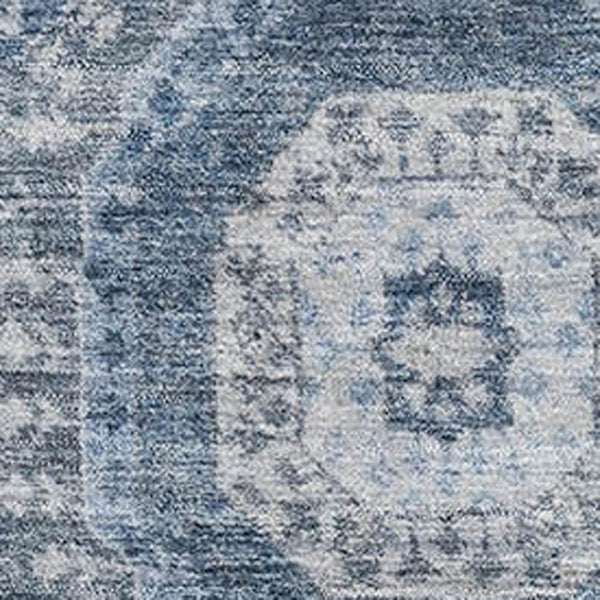 HomeRoots 9' X 12' Blue And Ivory Abstract Geometric Area Rug – Stylish, Durable & Washable with UV Protection 708306