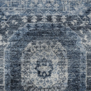 HomeRoots 10' X 14' Blue & Ivory Geometric Washable Area Rug – Stylish, Durable, UV-Protected for Family Homes 708307