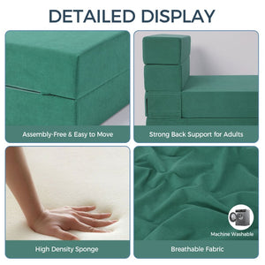 English Elm Folding Floor Sofa Bed with Five Section High Density Foam for Dorms and Small Spaces T5880P498064