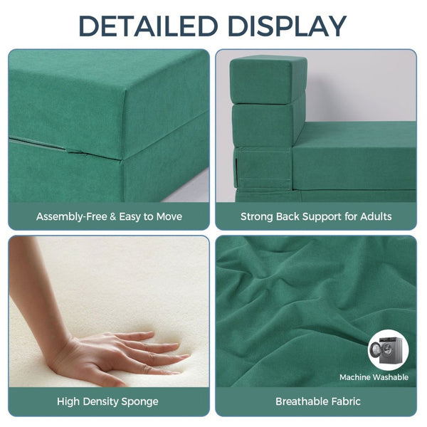 English Elm Folding Floor Sofa Bed with Five Section High Density Foam for Dorms and Small Spaces T5880P498064