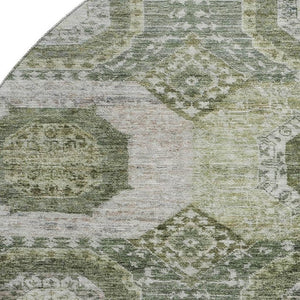 HomeRoots 8' X 10' Olive Green & Beige Abstract Geometric Washable Area Rug - Durable, Stylish, UV-Resistant! 708311