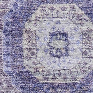 HomeRoots 5' X 8' Contemporary Purple & Silver Abstract Geometric Washable Area Rug with UV Protection & Non-Slip 708315
