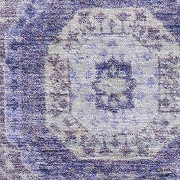 HomeRoots 5' X 8' Contemporary Purple & Silver Abstract Geometric Washable Area Rug with UV Protection & Non-Slip 708315